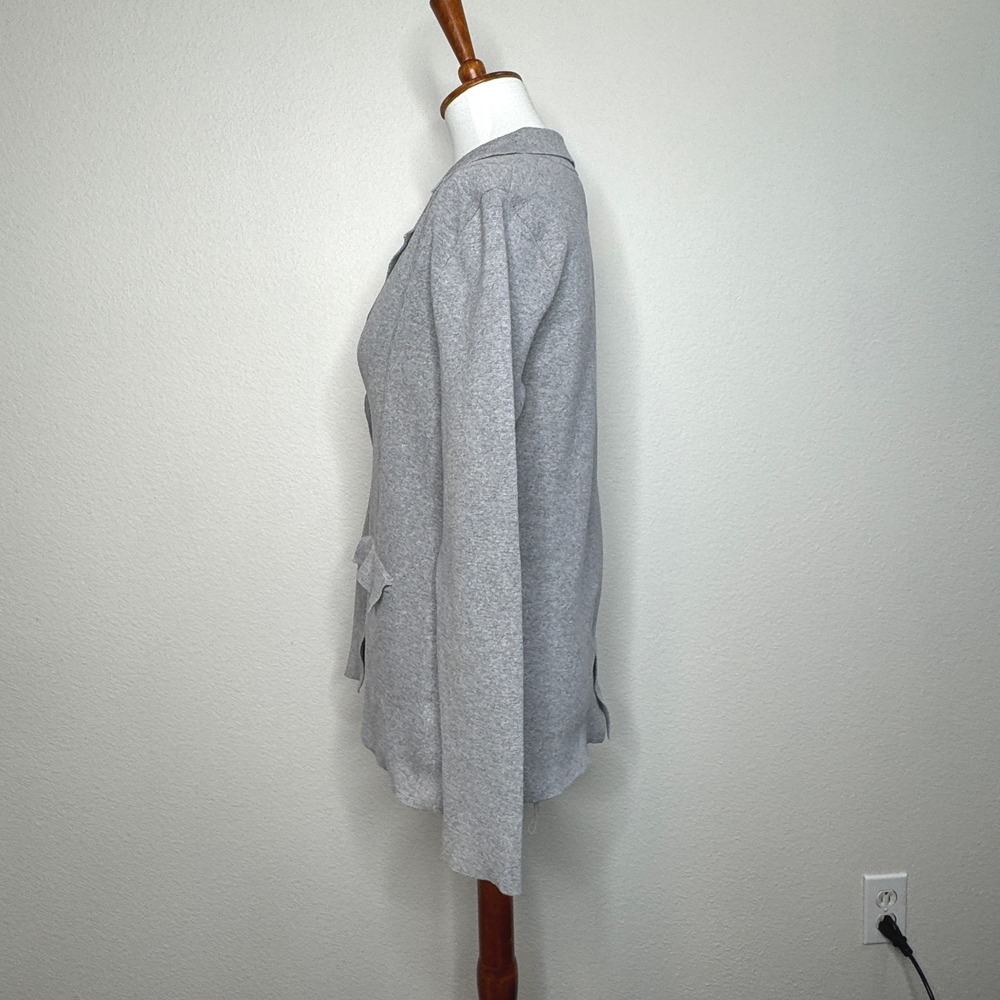 BANANA REPUBLIC Gray Cotton Blend Knit Blazer MEDIUM Lt Gray Casual‎ Office - Picture 5 of 11